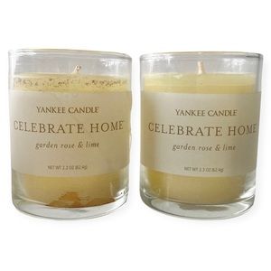 Lot 2 Yankee Candle Celebrate Home Garden Rose & Lime 2.2oz 1084208 Discontinued